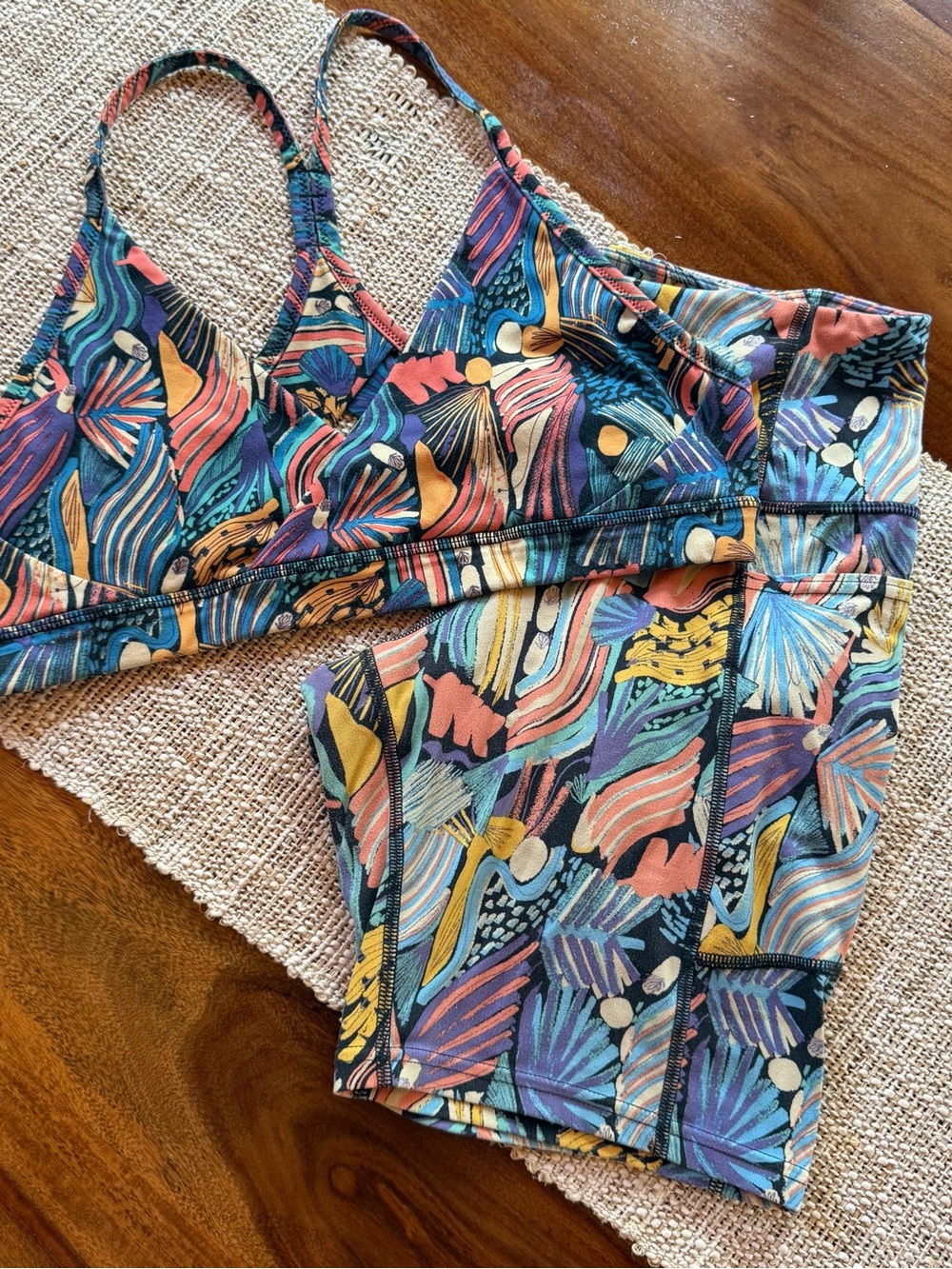 Women’s Multicolor Printed Bralette & Short Set